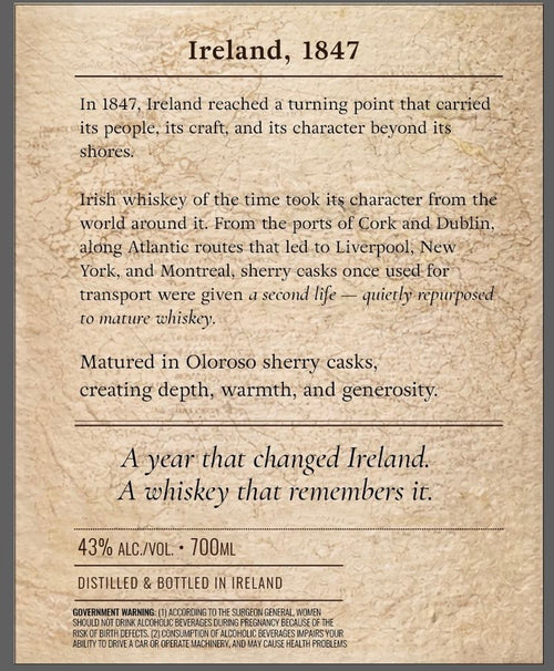 1847 Whiskey - Sherry Cask Matured - 700ml · 43% ABV